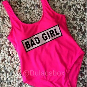 Neon Pink BAD GIRL Swimsuit Barbie Baddie